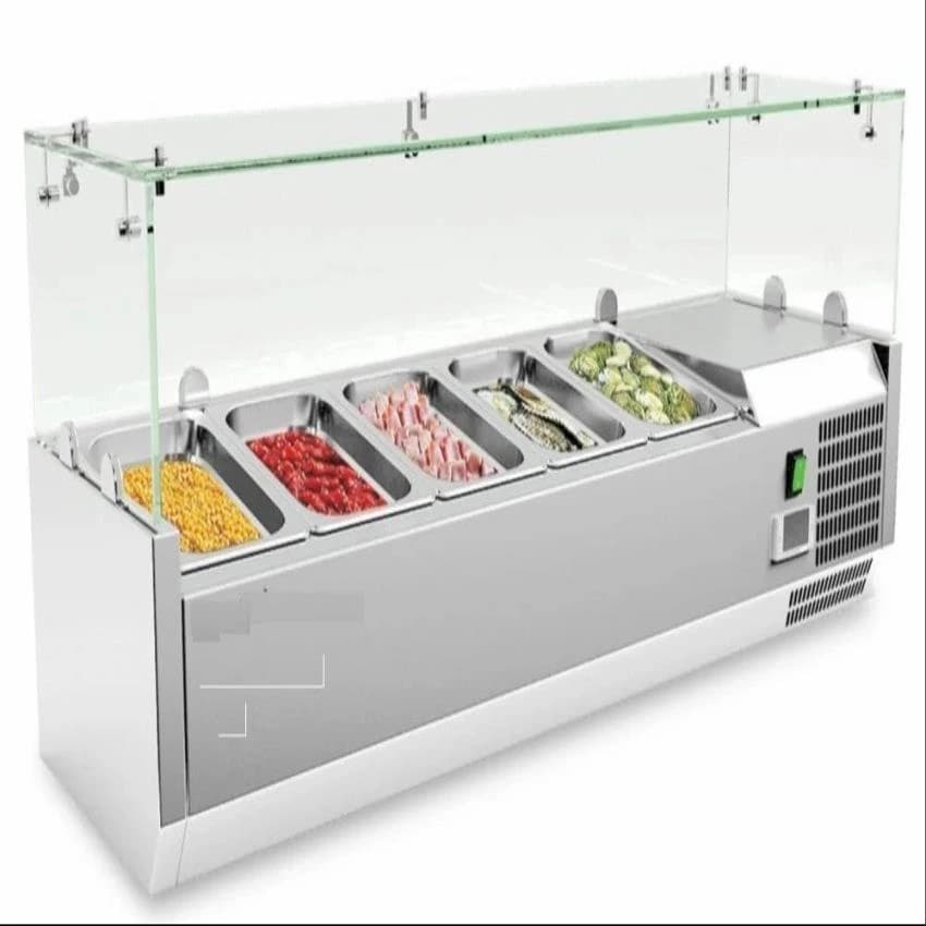 Stainless Steel Table Top Cold Bain Marie, 6 Pans