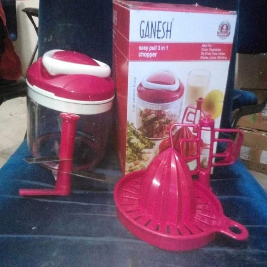 Plastic Manual Ganesh Easy Pull 3 In 1 Chopper, For Kitchen