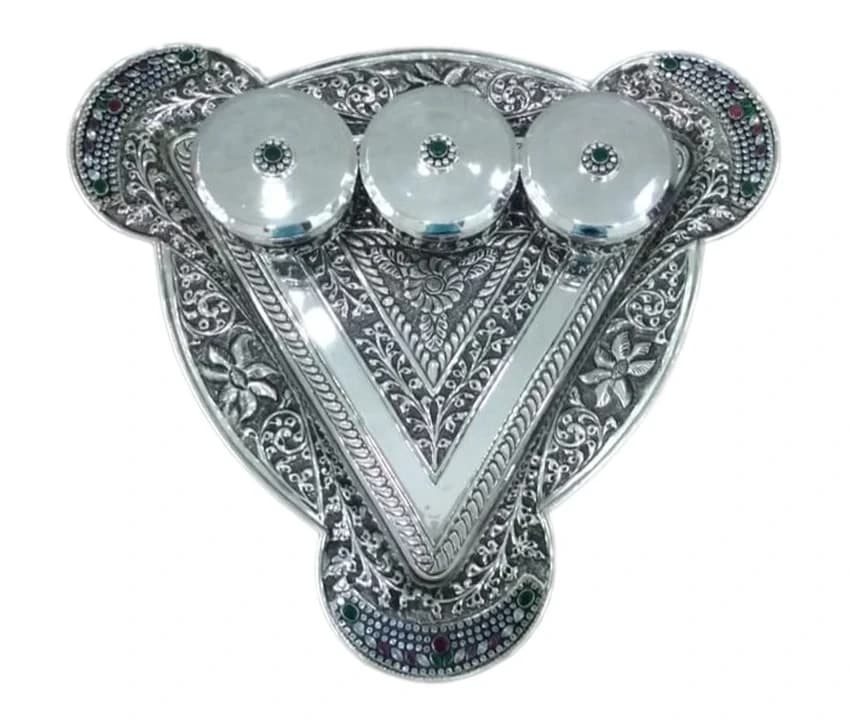 Antique Silver Tray, Size: 8inch