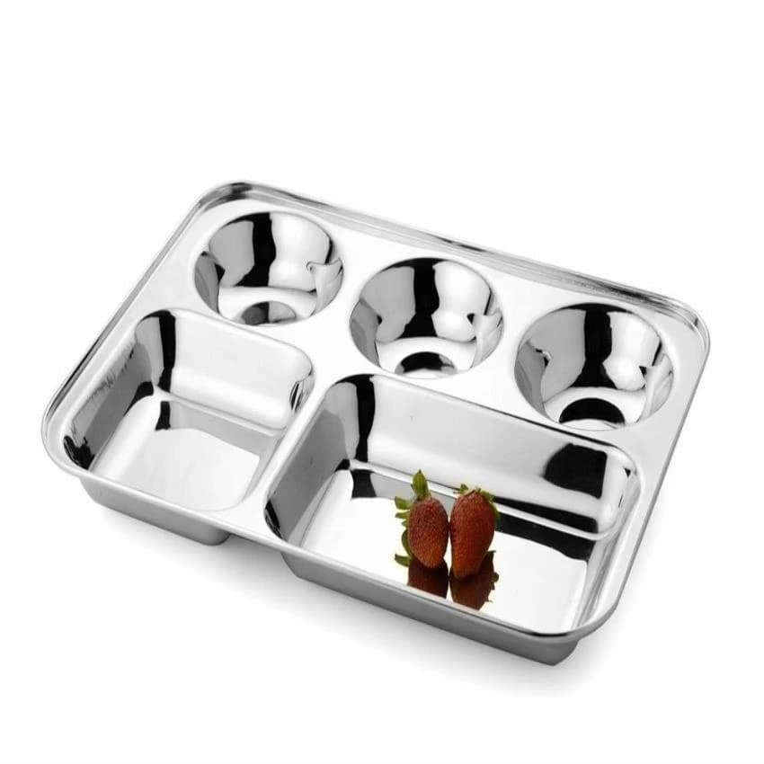 Rectangular SS Canteen Lunch Plates