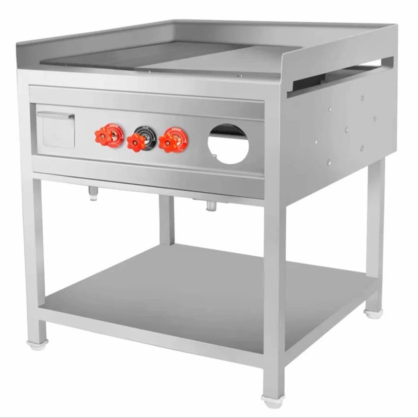 Silver Stainless Steel Griddle Cum Hot Plate, For Restaurant, Size: 30 L X 18 W X 34 H In Inch