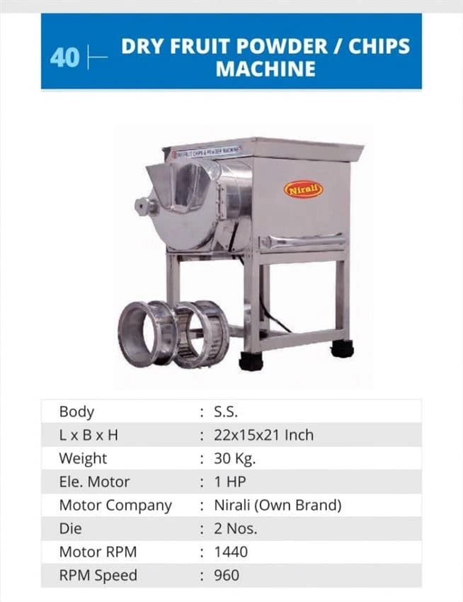 Automatic Dry Fruit Chips And Powder Machine