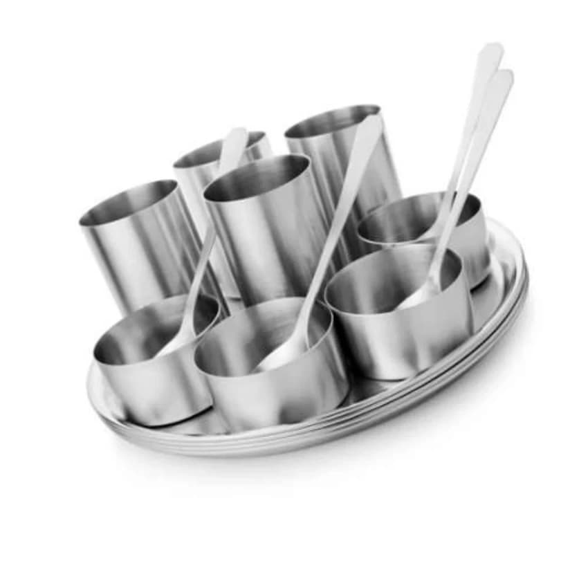 5 Pieces Set Stainless Steel Dinner Set, Weight: Medium Weight