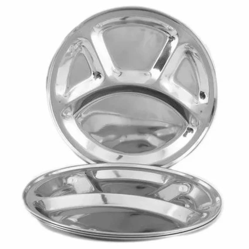Silver Stainless Steel Serving Plate, Size: 12-14 Inch