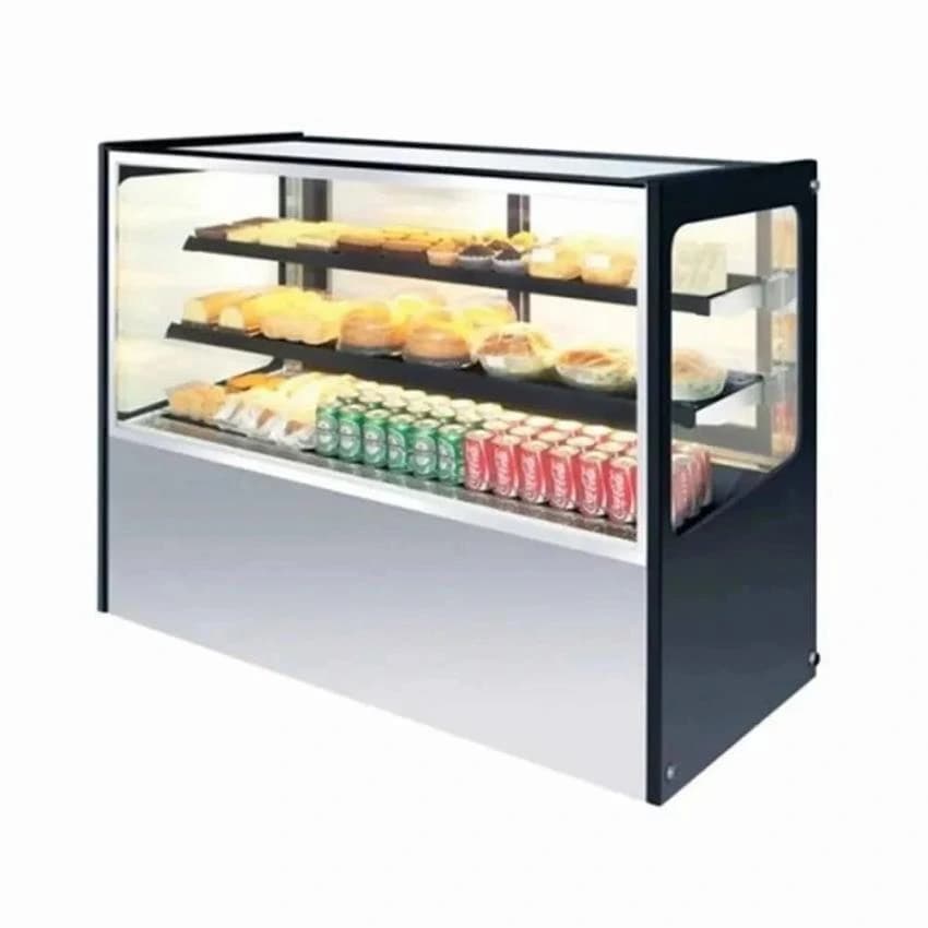 Stainless Steel,Glass Grey Display Counter Freezer, For Commercial