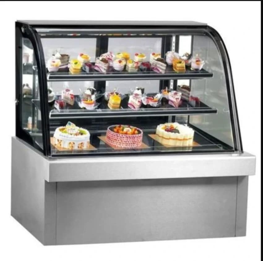 Qualipro 2 - 3 Feet Curved Glass Display Counter for Commercial