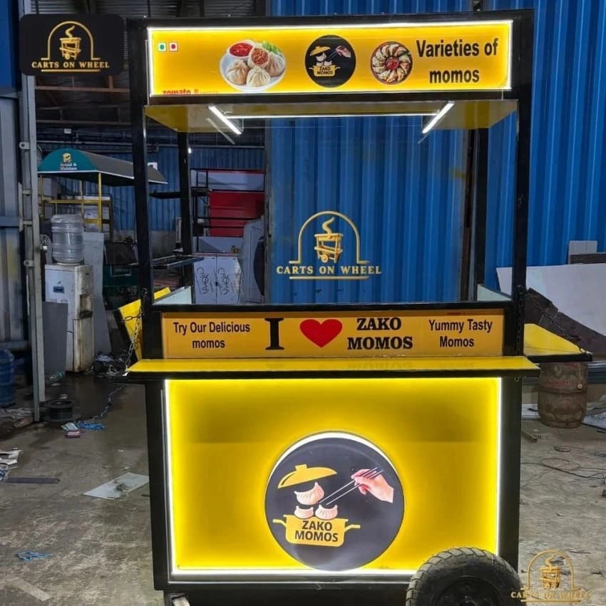 Mild Steel Zako Momos push cart By Carts On Wheel