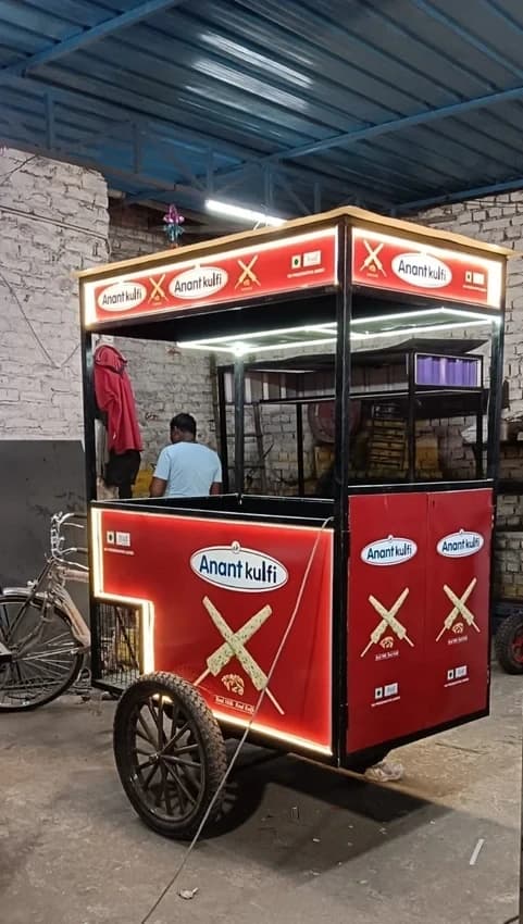 Mild Steel Kulfi Push Cart