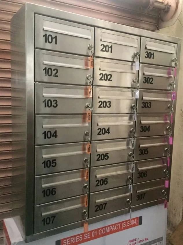 Metallic Stainless Steel Letter Box Cabinets