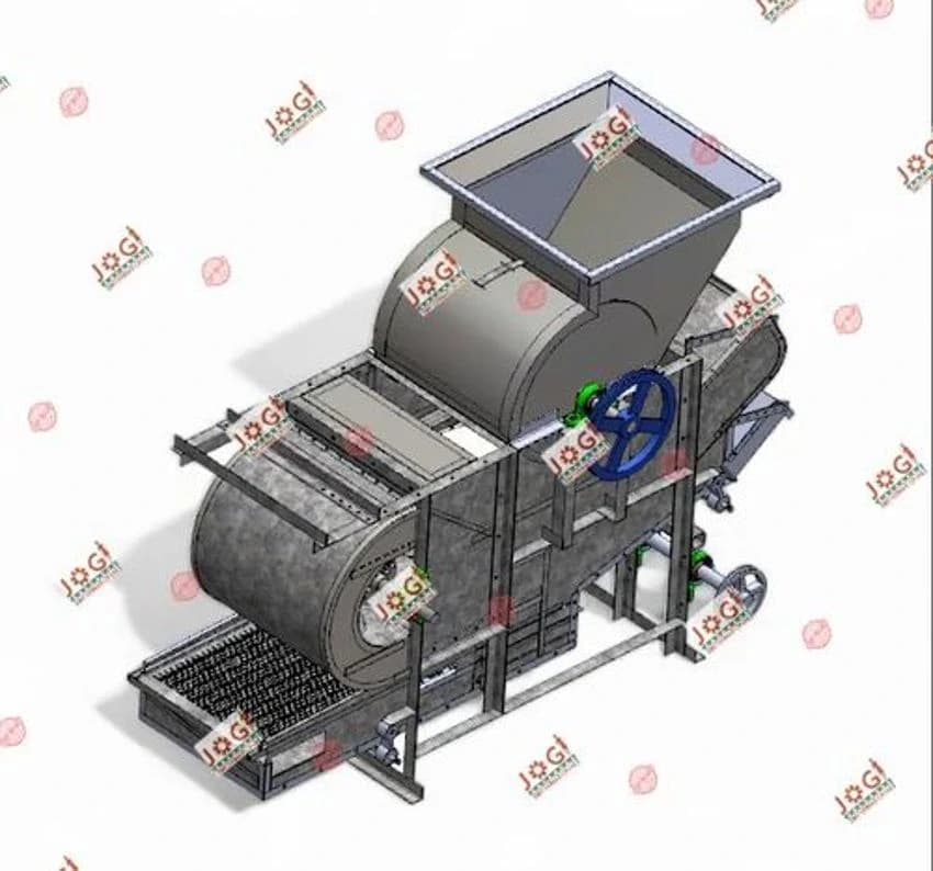 Semi-Automatic Almond Shell Removing Machine, Painted, 2 Kwh
