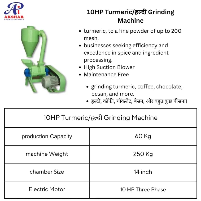 10hp Besan Powder Making Machine fo single time fine powder cap 60kg/hr