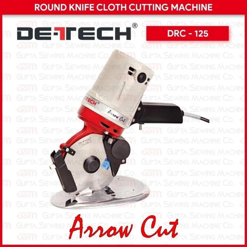 120 Watt DETECH ARROW CUT 125 Round Knife Cloth Cutting Machine