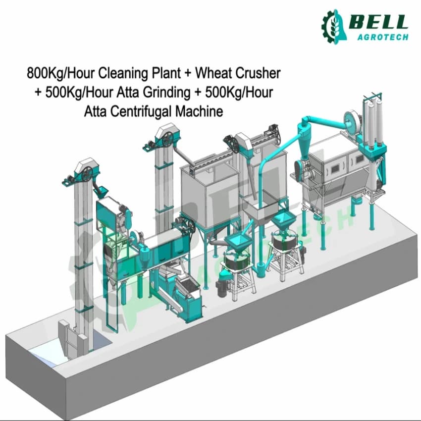 Motor Power: 50 HP 5 Ton Automatic Chakki Atta Plant, Capacity: upto 500 kg/rh