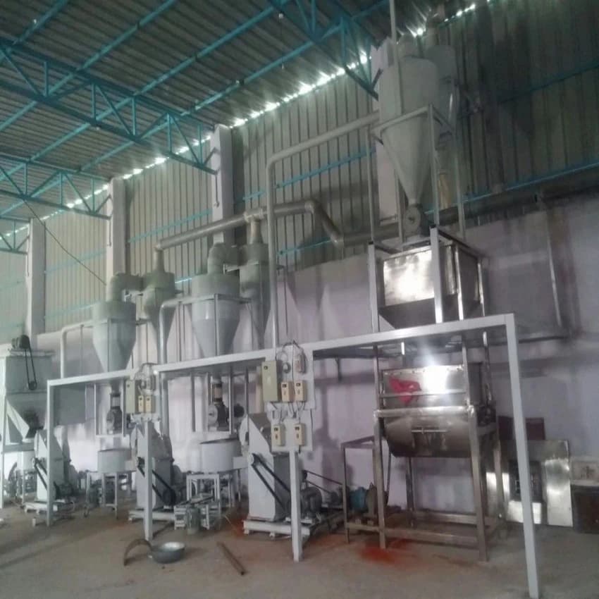 Automatic 10 HP Masala Processing Plant, 50 kg/hr, Blower Pulverizer