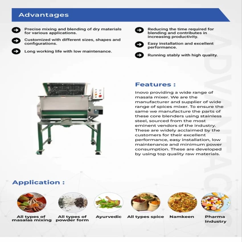 U-shape Ribbon Blender Powder Mixer, For Mixing, Capacity: 50 To 5000 kg