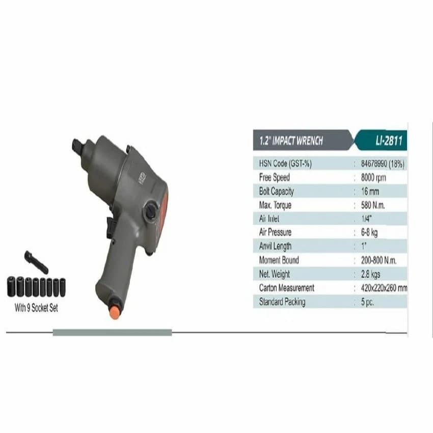 LION LI 2811 1 2 Air Impact Wrench