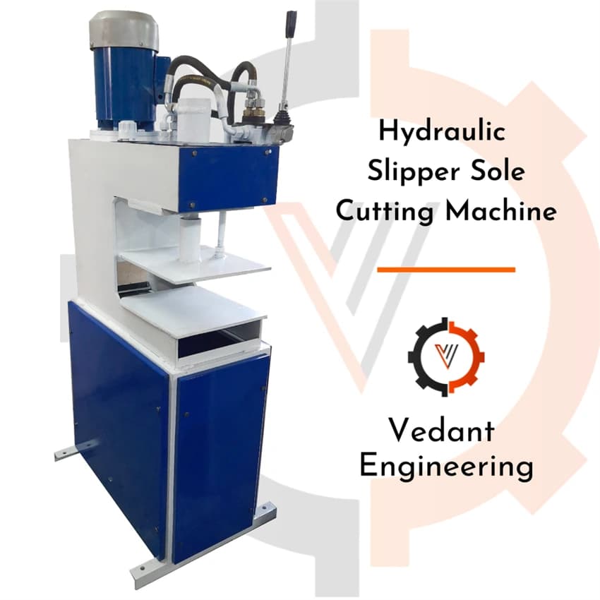 VEDANT Hydraulic Slipper Sole Cutting Machine, Single Phase, Production Capacity: 1200-1500