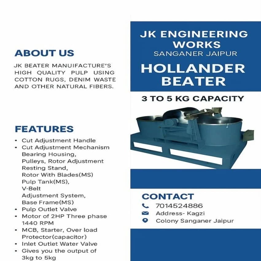 Semi-Automatic MS Hollander Beater Machine