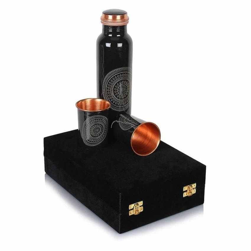 Drinkware Copper Bottle Gift Set, Size: 1 Liter Capacity