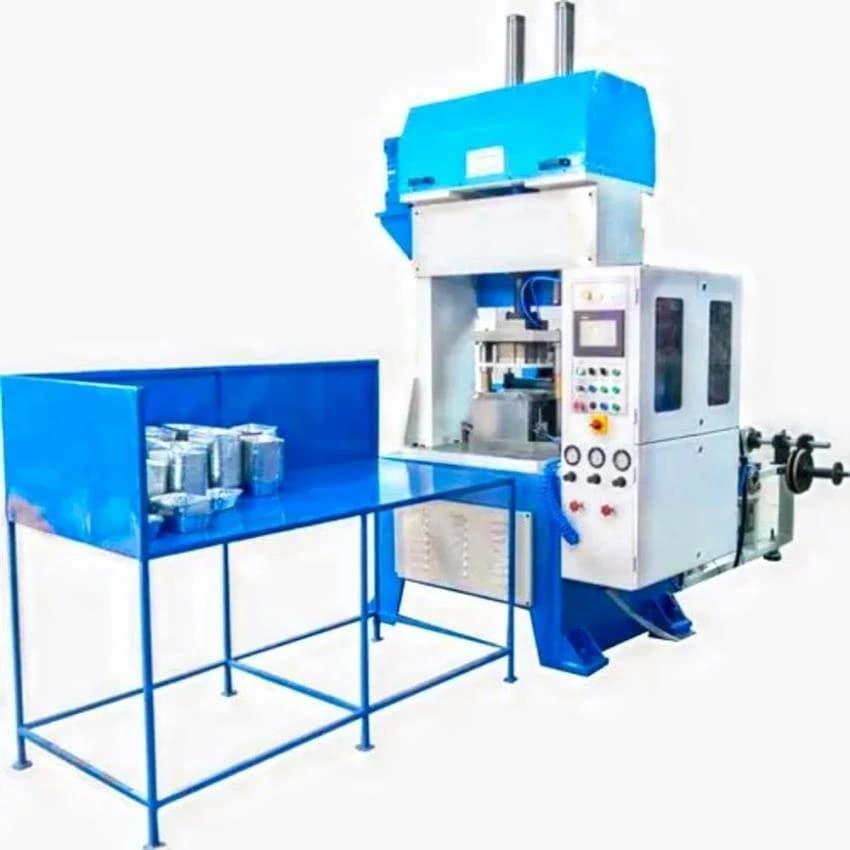 Aluminum Foil Container 2 CAVITY Making Machine, 7 KW, Production Capacity: 120-130 Pcs/Min