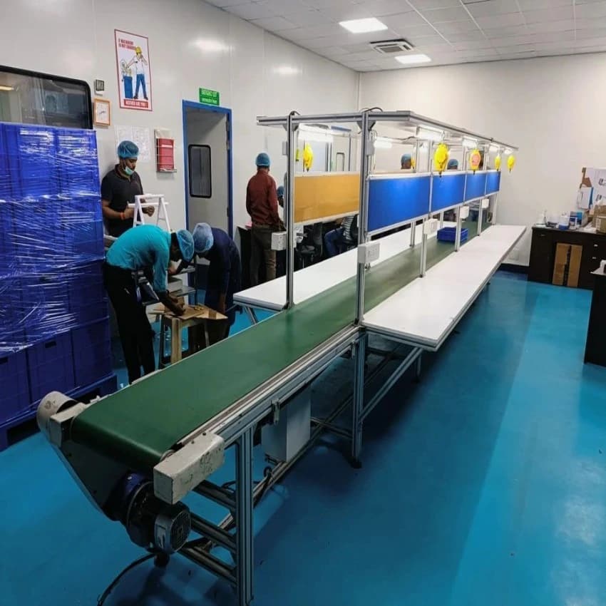 Belt Assembly Line Conveyor, Capacity: 150 Kg/Feet