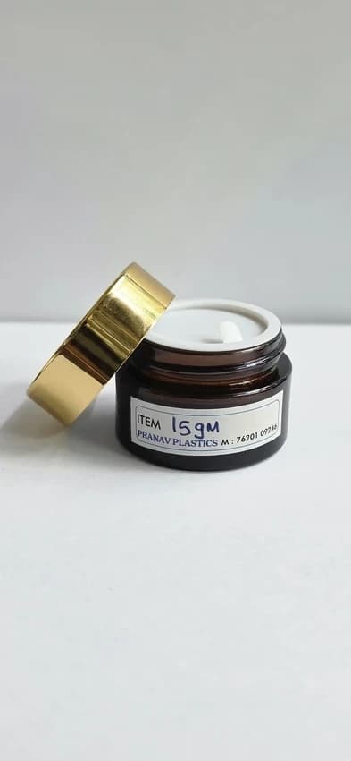15gm Amber Glass Jar, For Cream