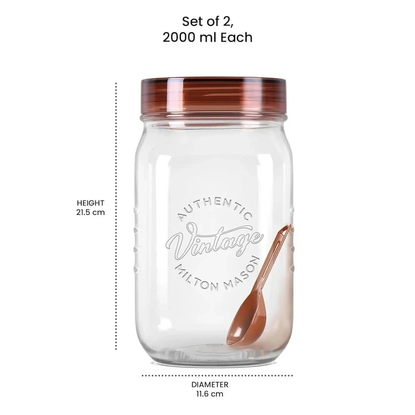 Milton Vintage Airtight Containers with Spoons for Kitchen Storage Food Grade Plastic
