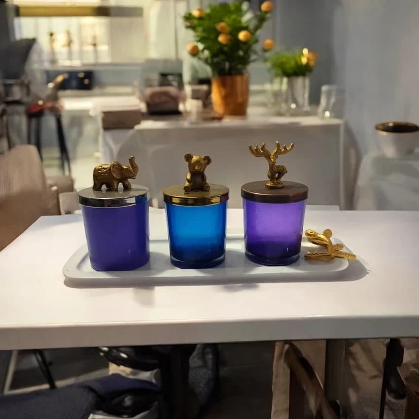 Capacity: 500 mL Designer Glass Storage Jar