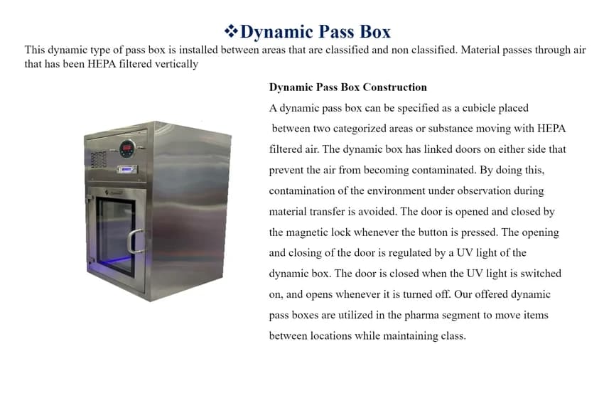 Dynamic Pass Box, Material: SS 304