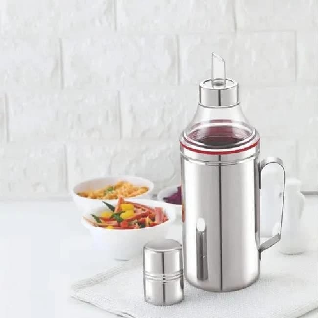 Caazco Stainless Steel Oil Dispenser 1 liter, 1000 ml