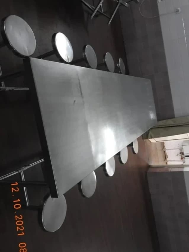 Stainless Steel SS Dining Table 10 Seater