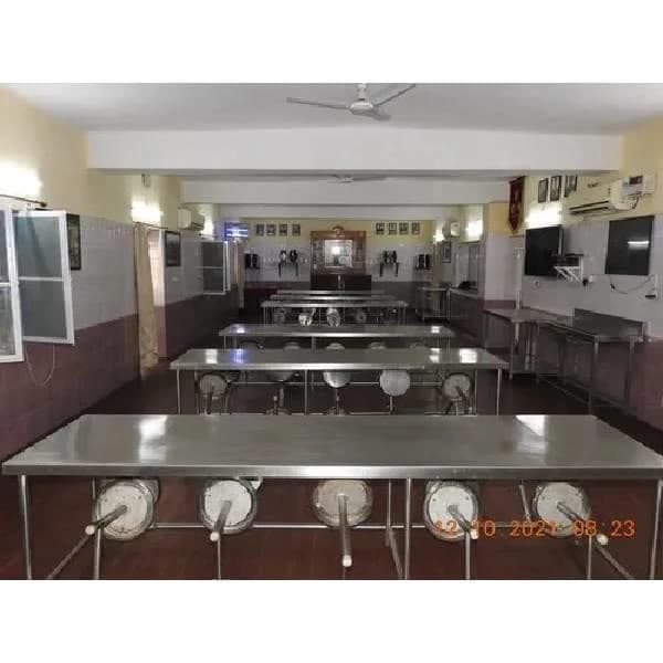 SS 10 Seater Dining Table With Foldable Stool