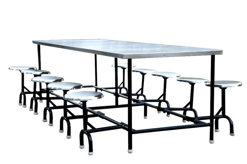 Abhay Products Dimensions: 2400 X 900 X 800 Dinning table with folding stools, Material: Ms Frame & Ss Top, 12 Months