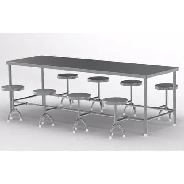 Stainless Steel 8 Seater SS Canteen Dining Table