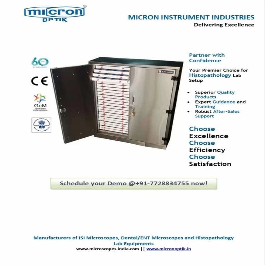 Slide Cabinet Stainless Steel Make Micron Optik Model:MSSC-100
