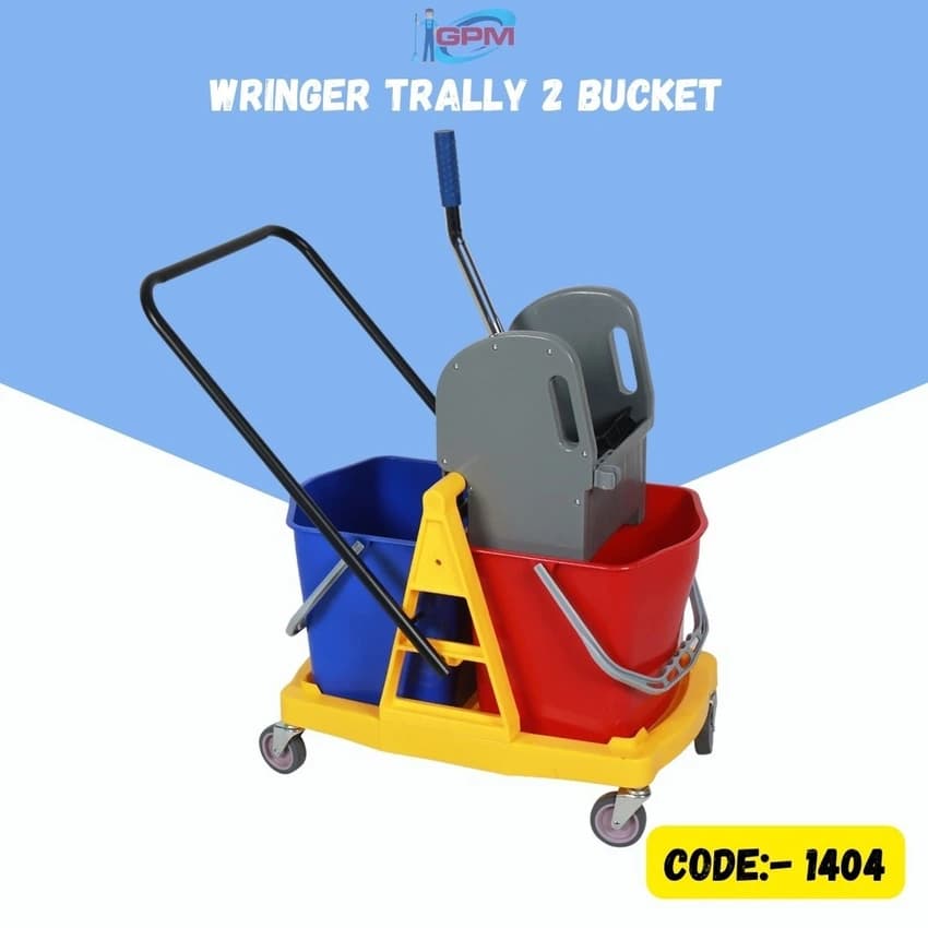 Plastic Wringer Trolley Double Bucket 40 Ltr