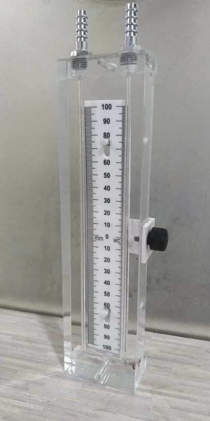 Glass U Tube Manometer for Pressure Measurement, 150-0-150 mm H2O