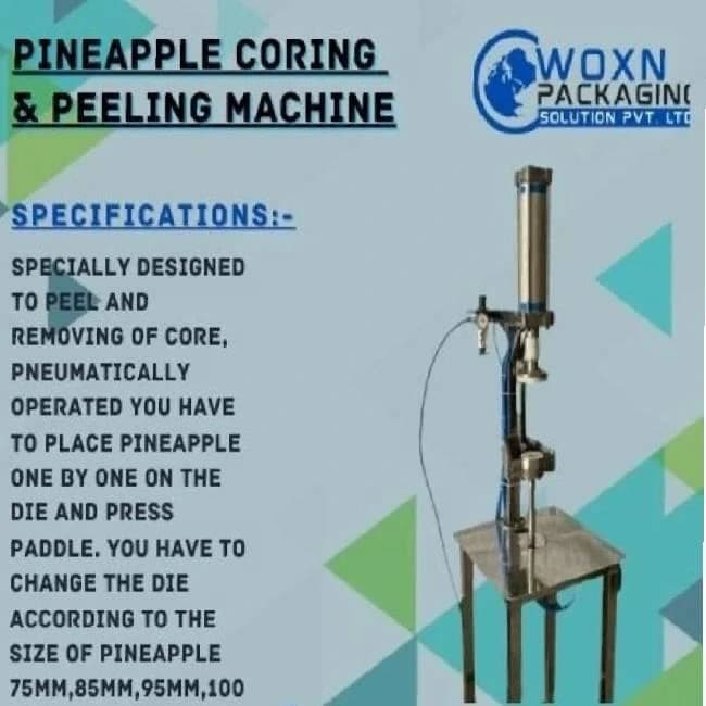 Pineapple Coring & Peeling Machine, Capacity: 200 kg/hr