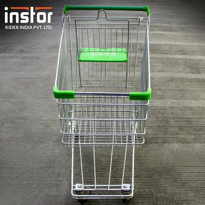 Stainless Steel SS Supermarket Shopping Trolley, Load Capacity: 50-100 kg