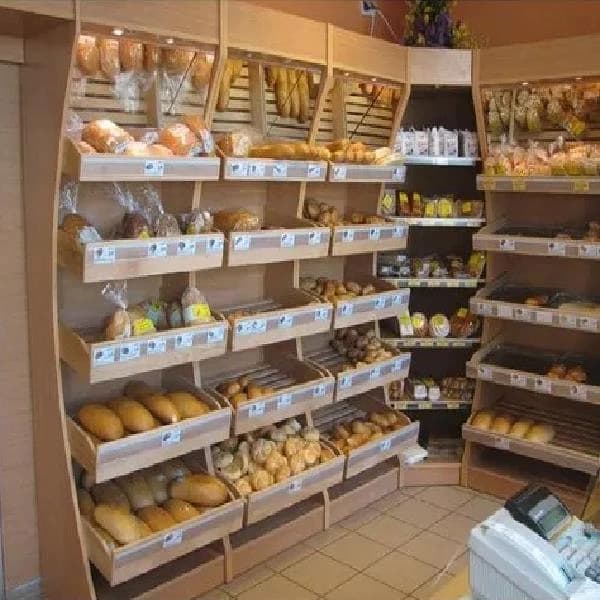 Wooden Bakery Display Rack