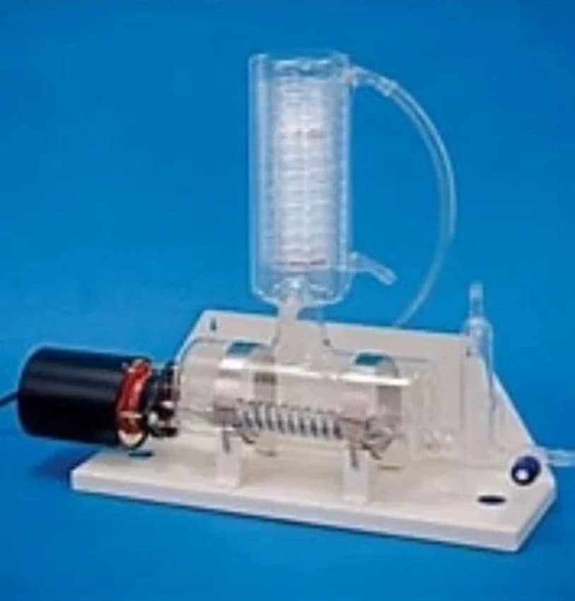 Water still horizontal with metal heater