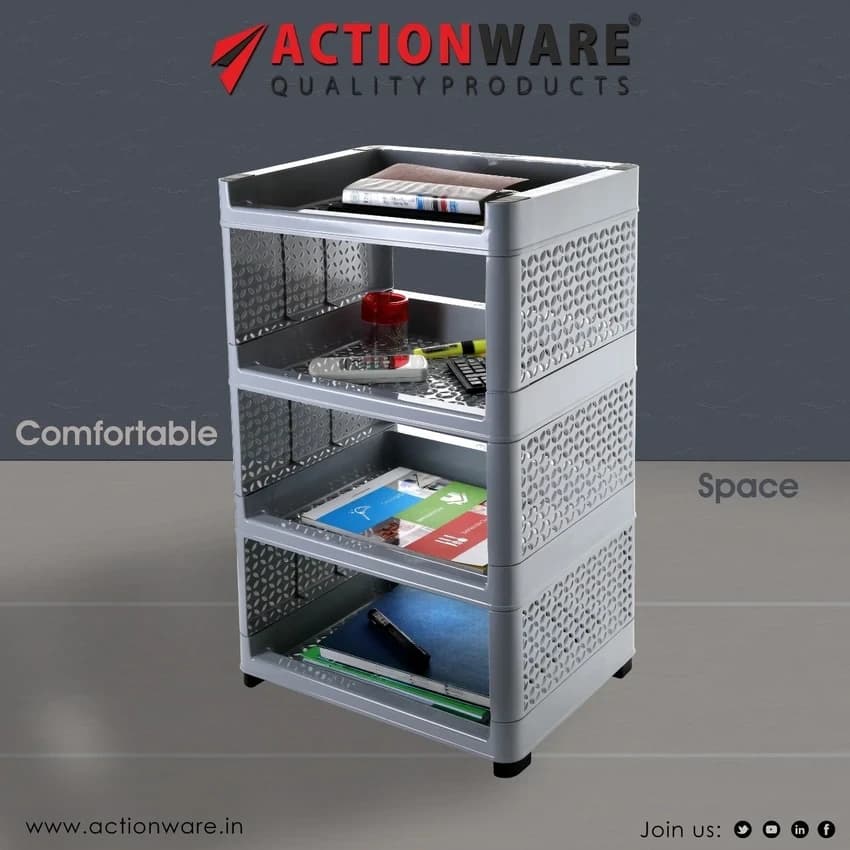 Steady Plastic Shelf with 4 Racks