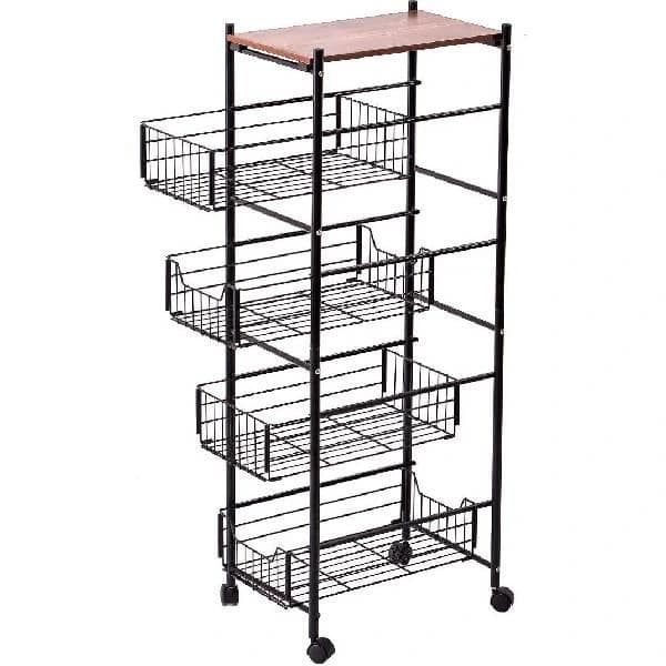 Vegetable meshwire trolley four baskets