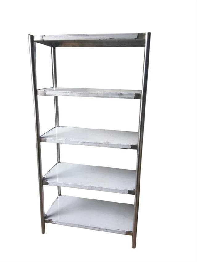 Polished Stainless Steel Kitchen Shelves