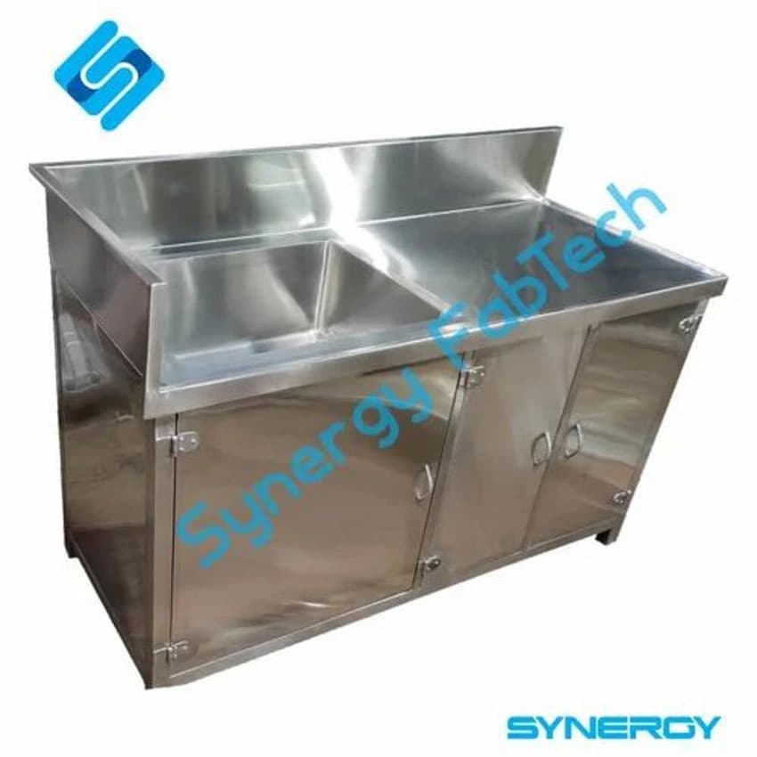 Ss Sink With Work Table, Single