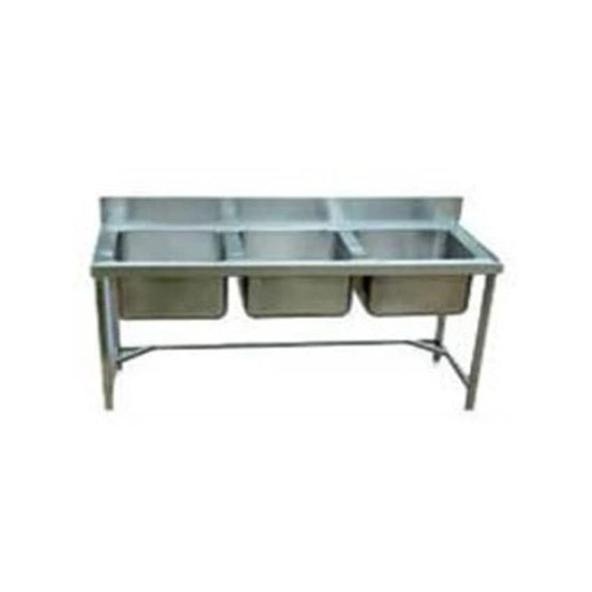 Silver Triple Bowl Kitchen Washing Stainless Steel Sink