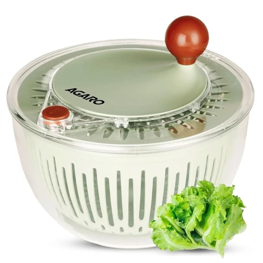 AGARO Elite Salad Spinner, 5L, Vegetable Cleaner, Removes Excess Water and Pesticides