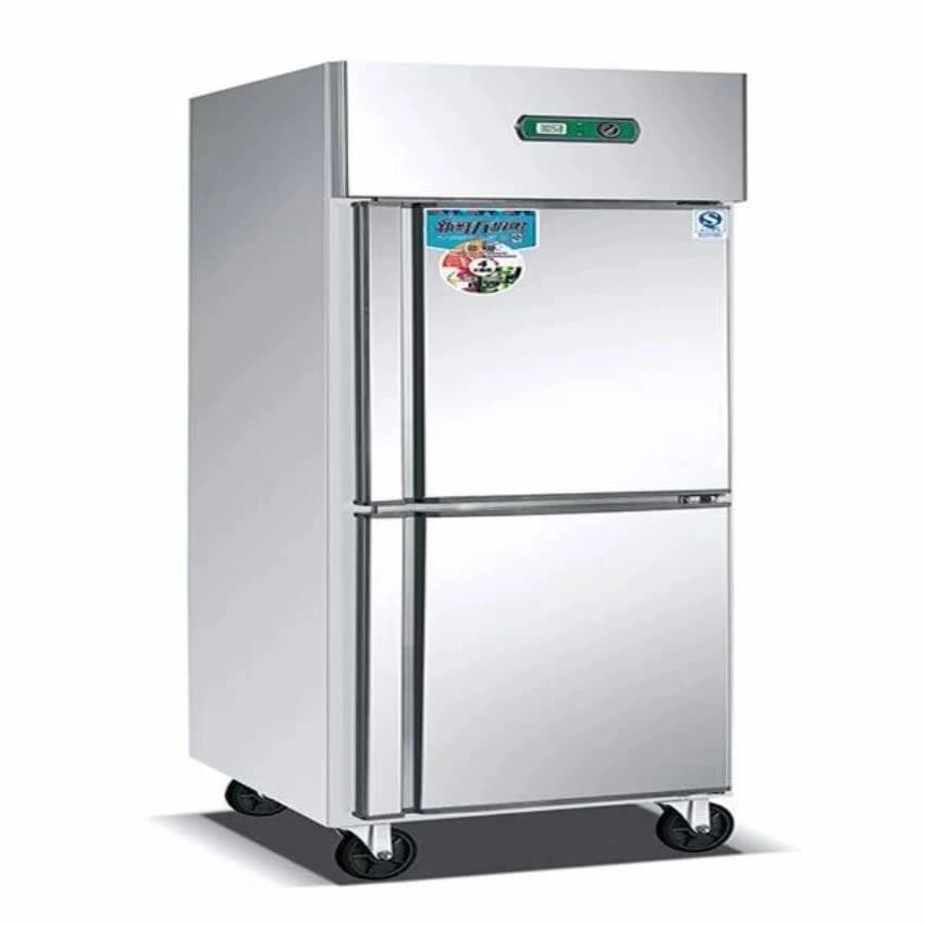 Two Door Air Cooling Stainless Steel Commercial Refrigerator Freezer