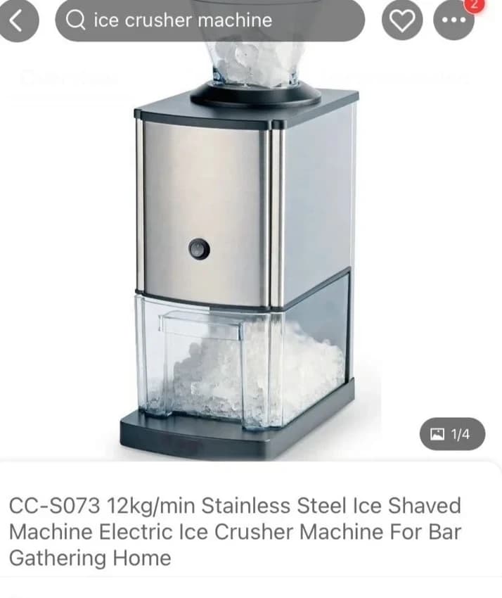 Stainless Steel Ice Cube Crusher Machine