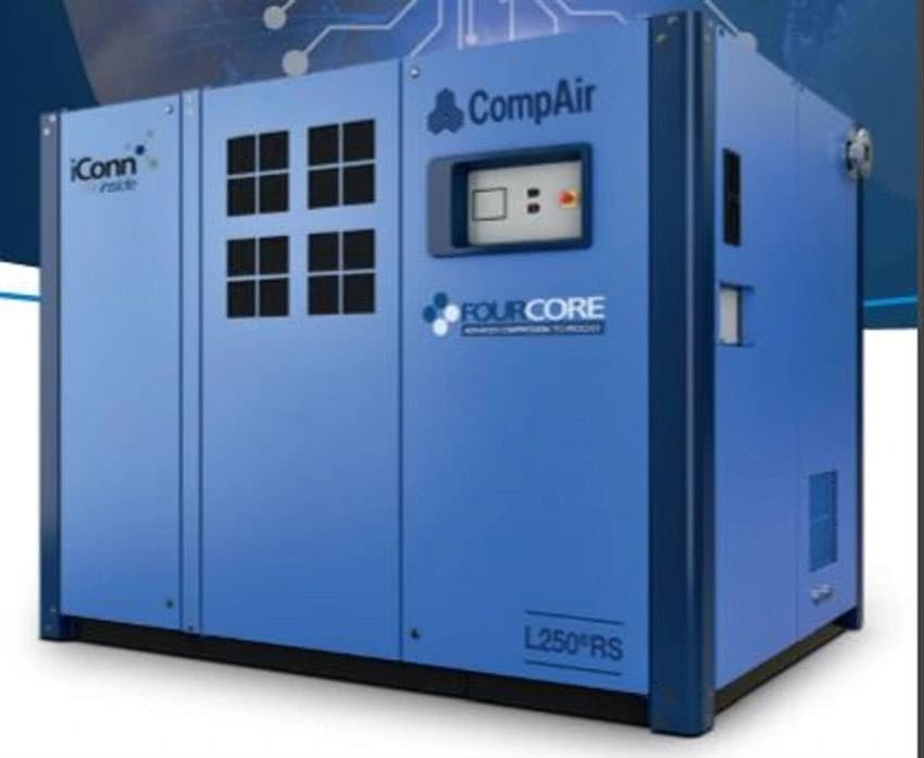 Two Stage Screw Compressor with inbuilt VFD (Model : L250e RS)
